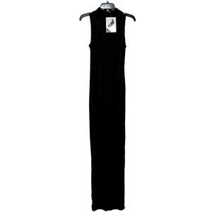 New naked wardrobe losangels Size L Black Bodycon Long Maxi Dress Burnout Fabric